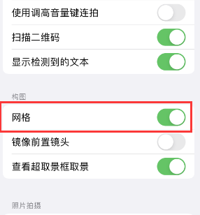 定州苹果手机维修网点分享iPhone如何开启九宫格构图功能