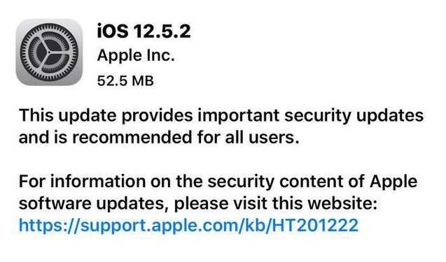 定州苹果手机维修分享iOS12.5.2发布，建议所有老苹果用户安装 