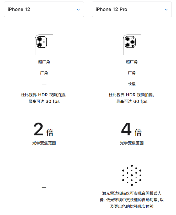 定州苹果手机维修分享苹果 iPhone 12 与 iPhone 12 Pro 选哪款 